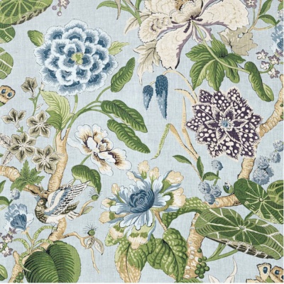 Thibaut Hill Garden Linen In Spa Blue